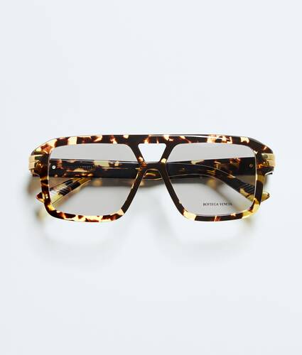 Mitre Aviator Eyeglasses in Havana/transparent Bottega Veneta Croatia EN - Image 1