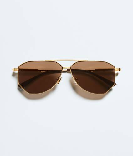 Classic Aviator Sonnenbrille in Gold brown Bottega Veneta &Ouml;sterreich DE - Image 1