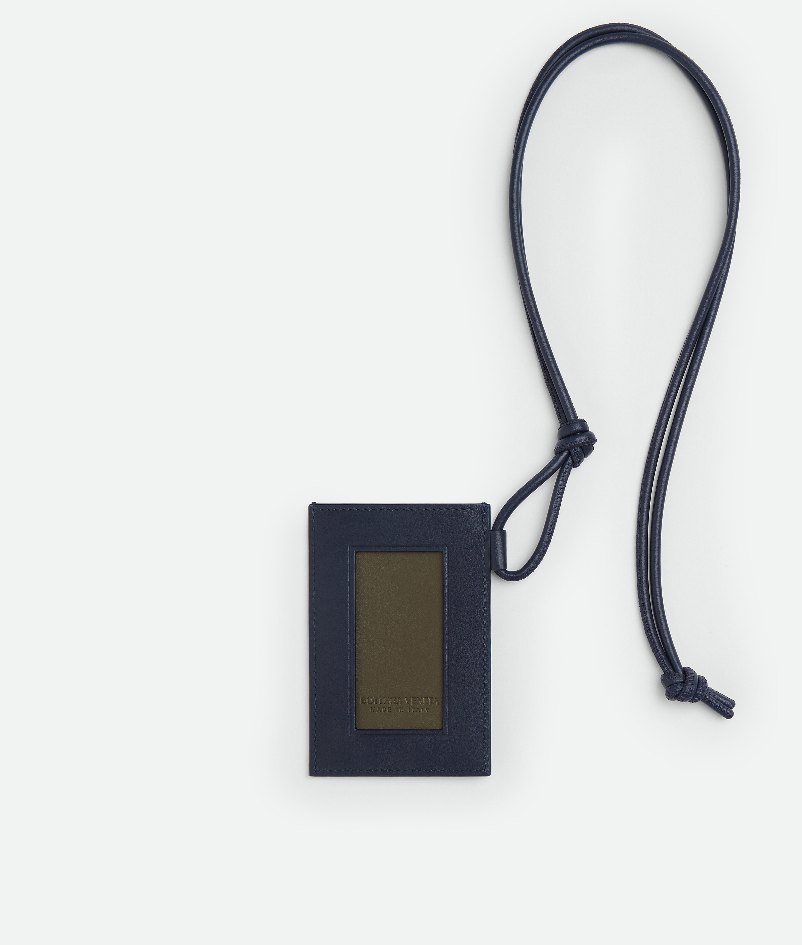 Men's Intrecciato Badge Holder in Abyss/cypress Bottega Veneta United Arab Emirates EN - Image 2