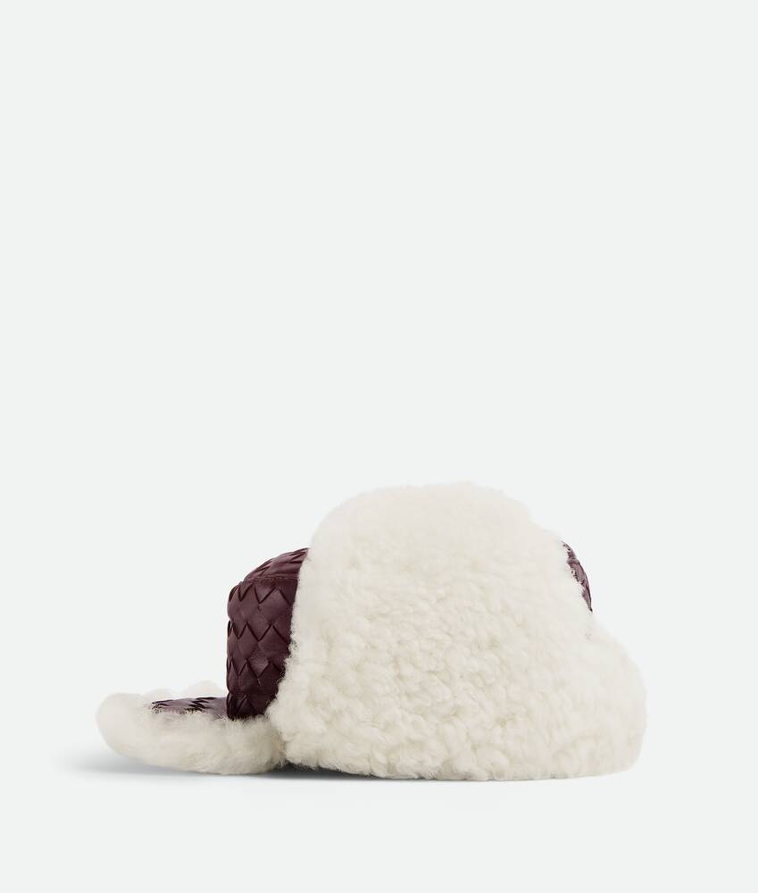 Display a large version of the product image 5 - Intrecciato Leather Aviator Hat