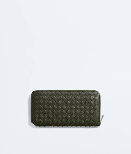 Men's Intrecciato Piccolo Zip-Around Wallet in Bark green/olive oil Bottega Veneta Switzerland EN - Image 3