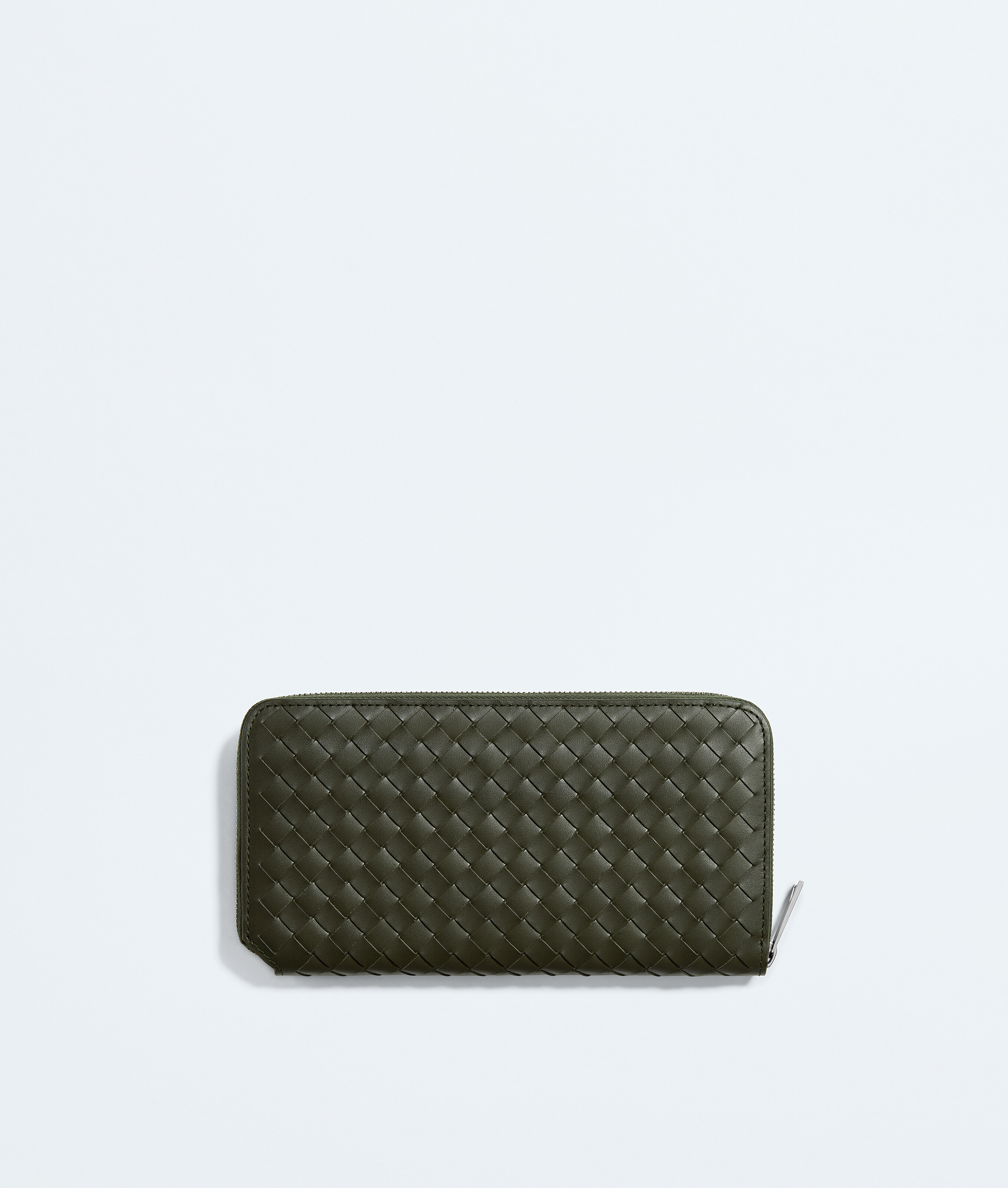 Men's Intrecciato Piccolo Zip-Around Wallet in Bark green/olive oil Bottega Veneta Luxembourg EN - Image 3