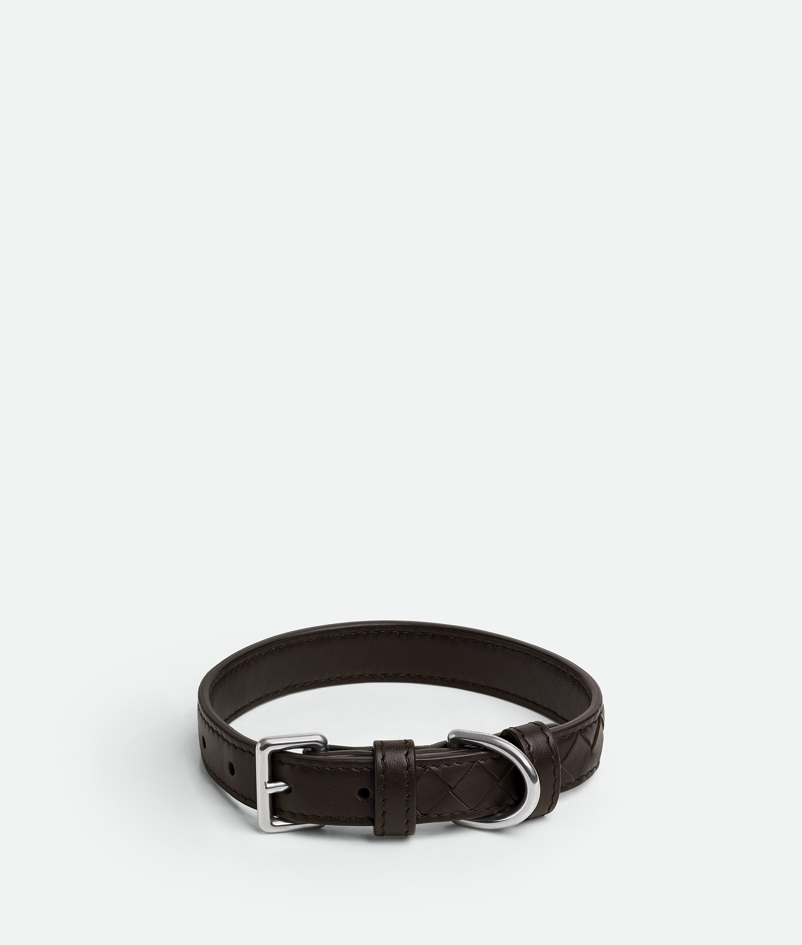 Bottega Veneta Small Intrecciato Dog Collar In Black