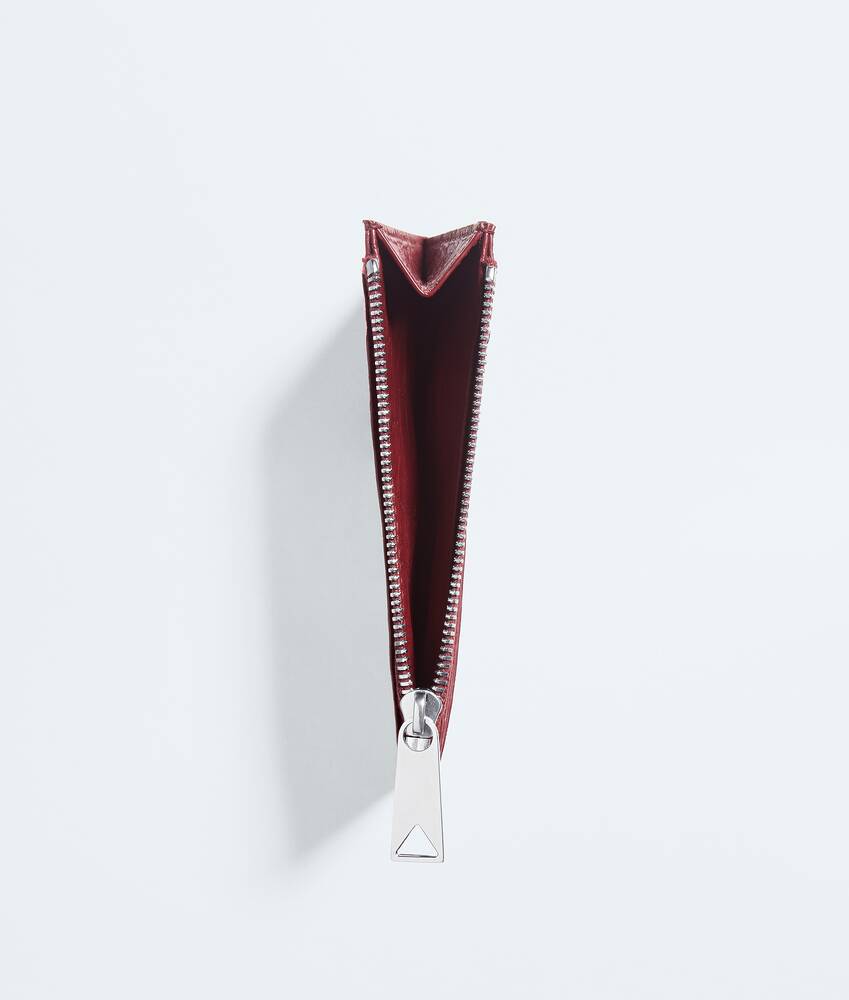 Men's Woven Mycelium Zipped Card Case  in Lava red Bottega Veneta Croatia EN - Image 2