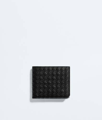 Men's Intrecciato Piccolo Bi-Fold Wallet with Coin Purse in Black/thunder Bottega Veneta Czechia EN - Image 1