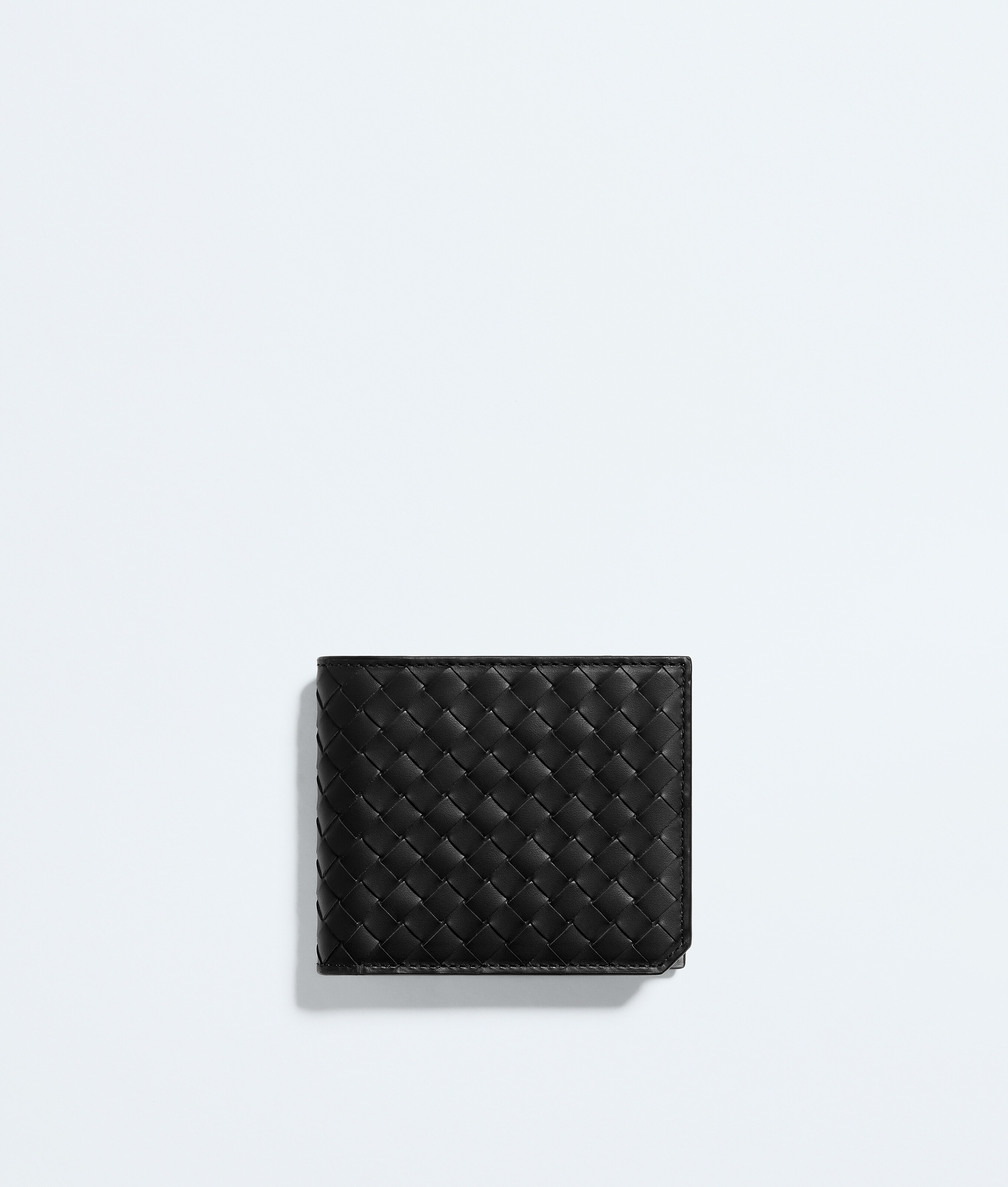 Bottega Veneta Black Intrecciato Piccolo Bi-Fold Wallet With Coin Purse - Man - U