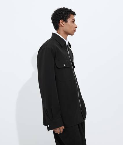 Wool Grain De Poudre Overshirt