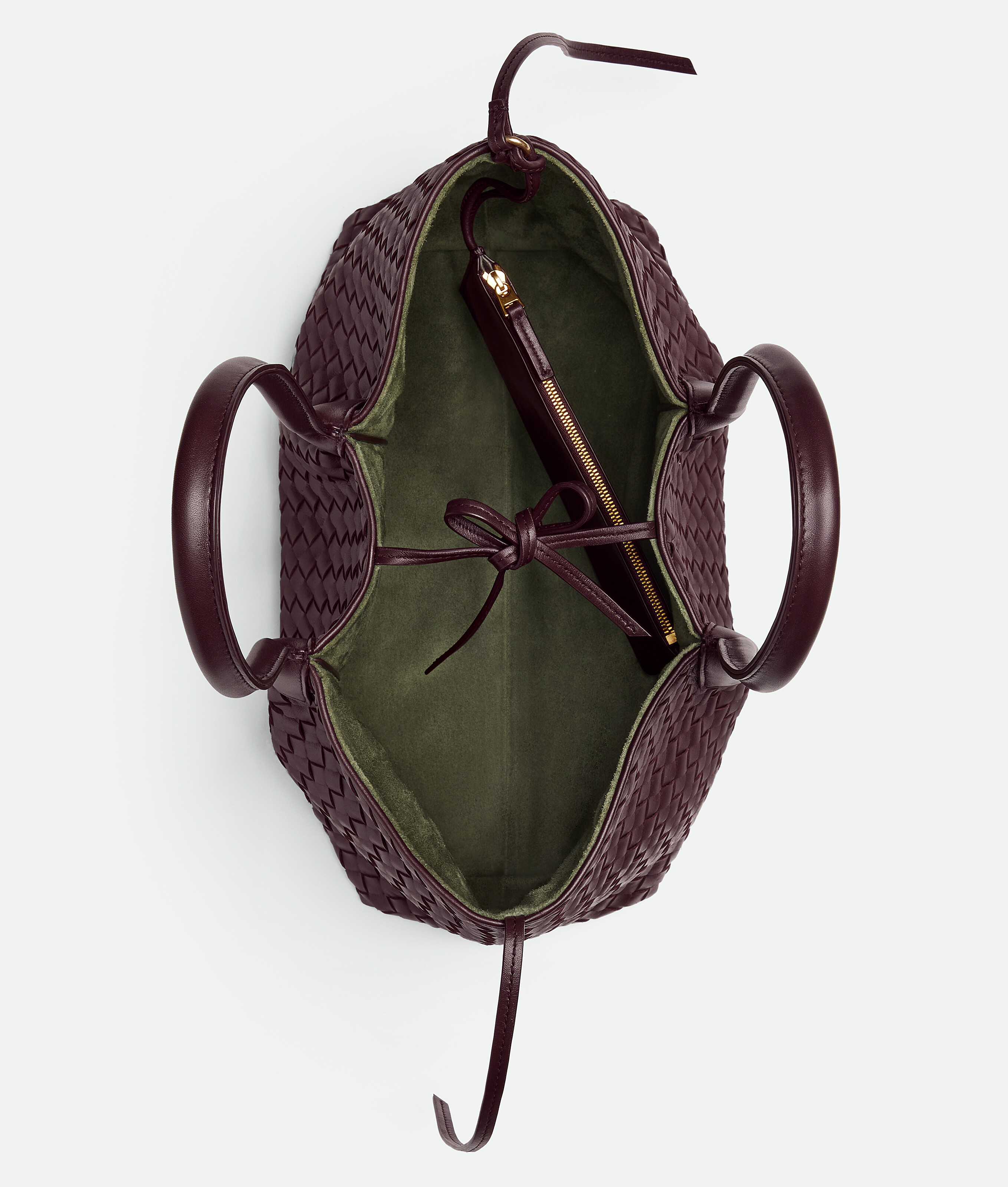 Bottega Veneta Leather Reversible Pinacoteca Tote Bag In Burgundy