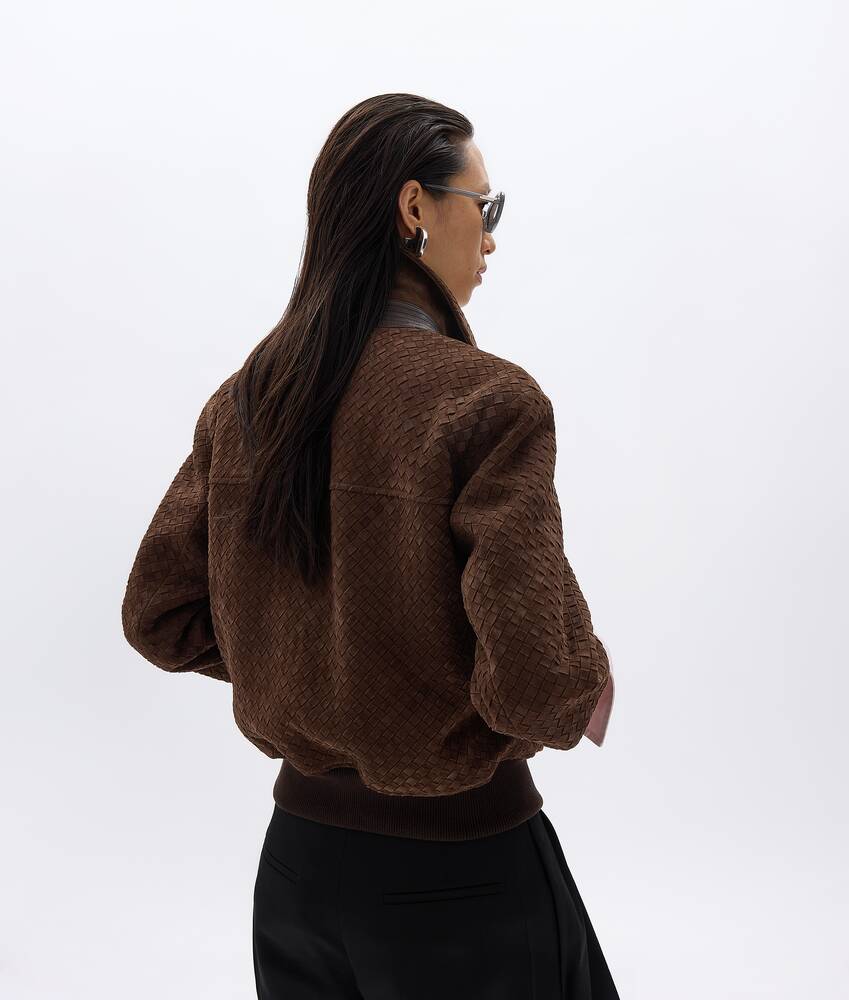 Women's Suede Leather Blouson in Tobacco Bottega Veneta Sweden EN - Image 2