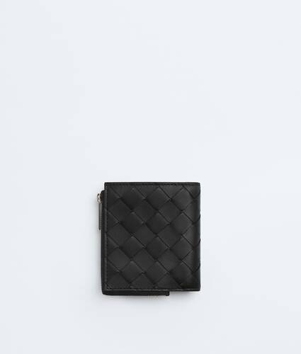 Men's Intrecciato Bi-Fold Wallet With Zip in Black Bottega Veneta Denmark EN - Image 3