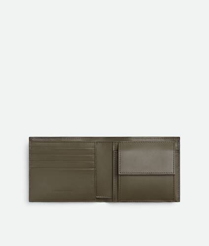 Men's Intrecciato Bi-Fold Wallet With Coin Purse in Abyss/cypress Bottega Veneta Thailand EN - Image 2