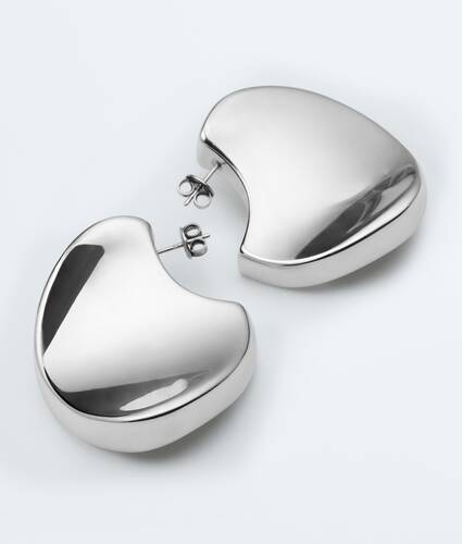Women's Large Disc Earrings in Silver Bottega Veneta Taiwan EN - Image 3