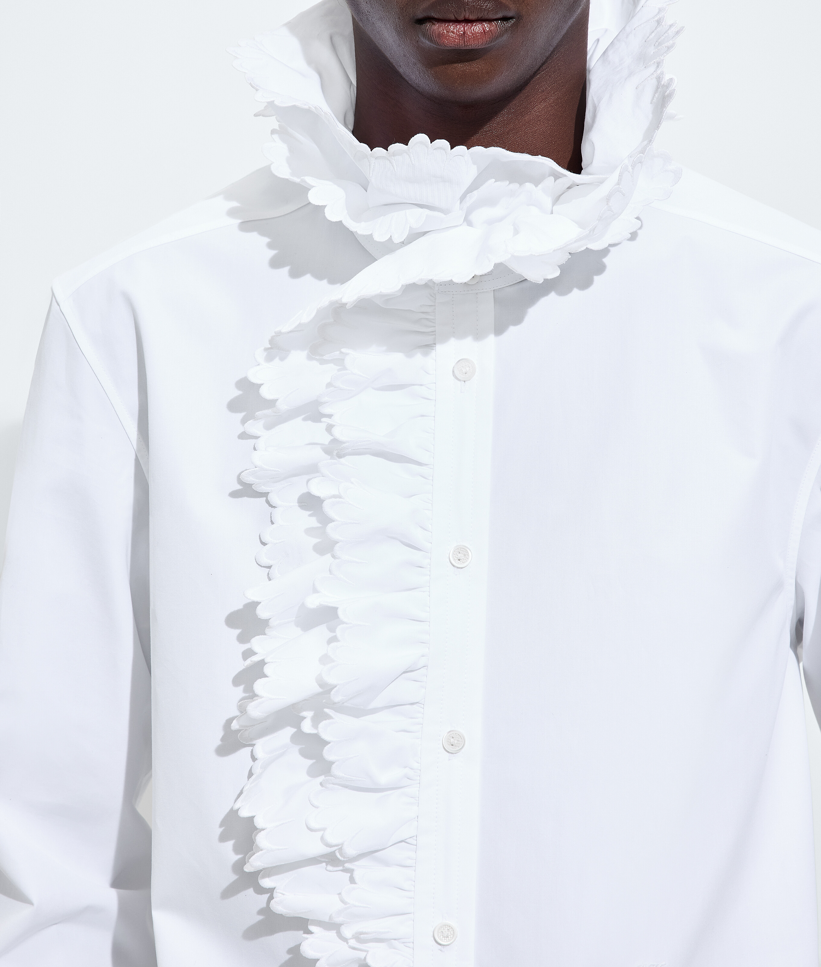 Men's Compact Cotton Poplin Shirt in White Bottega Veneta Finland EN - Image 5
