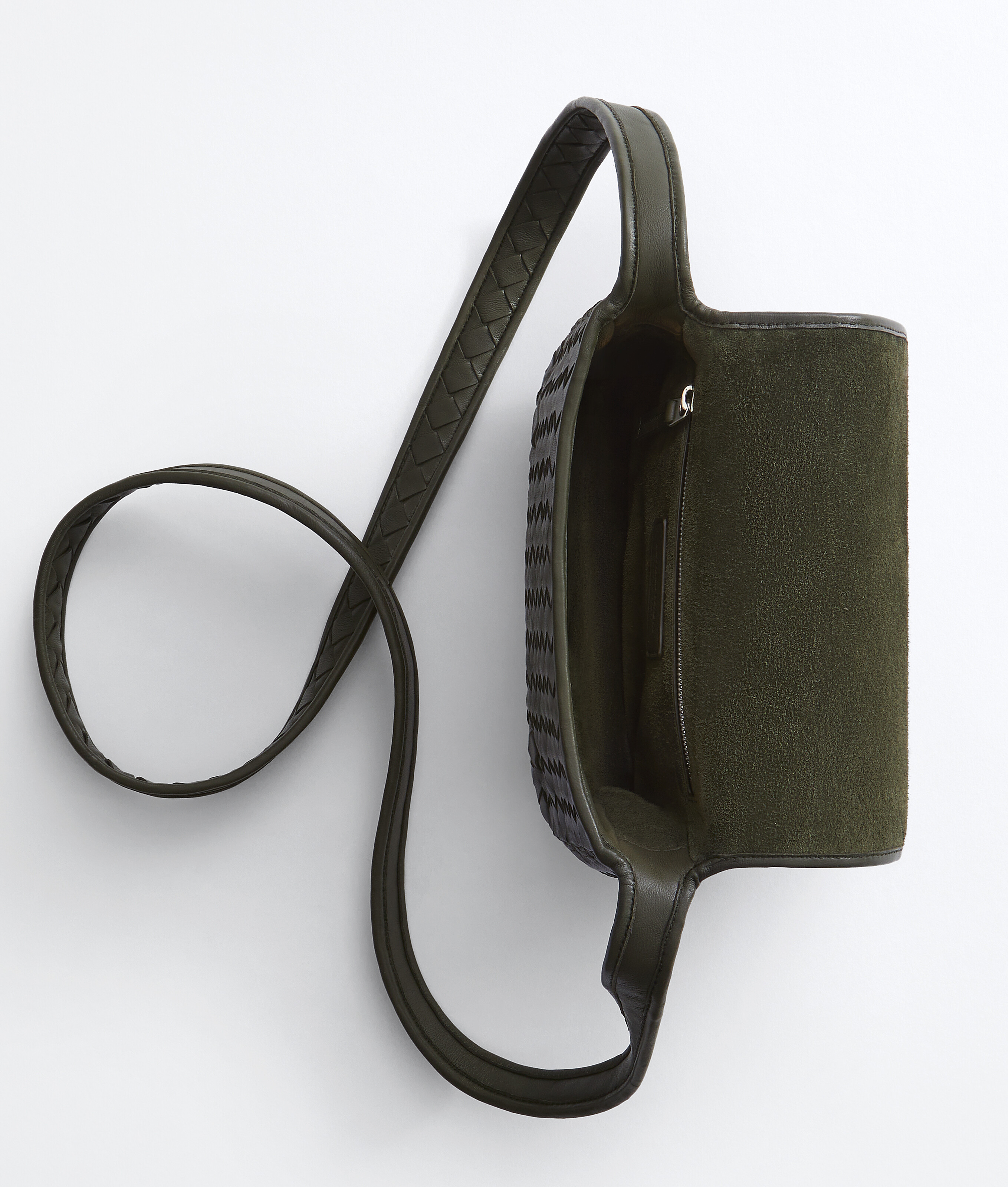 Men's Mini Veneto Messenger in Bark green Bottega Veneta France EN - Image 4