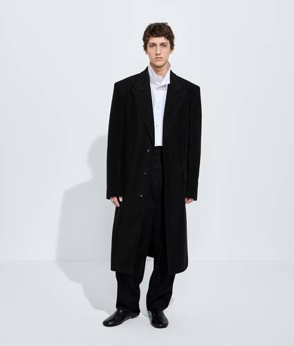 Men's Compact Cotton Moleskin Coat  in Double black Bottega Veneta Latvia EN - Image 4