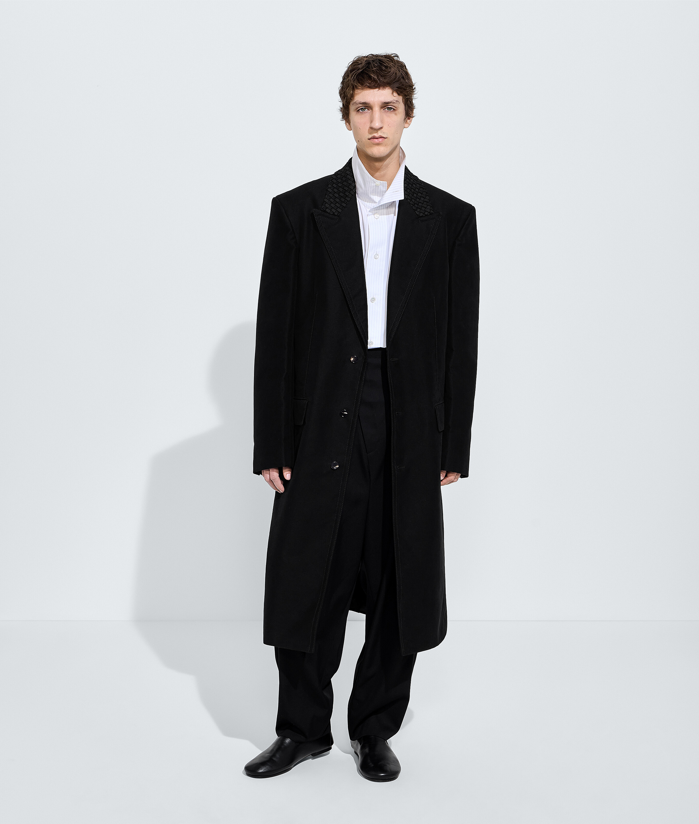 Men's Compact Cotton Moleskin Coat  in Double black Bottega Veneta Luxembourg EN - Image 4