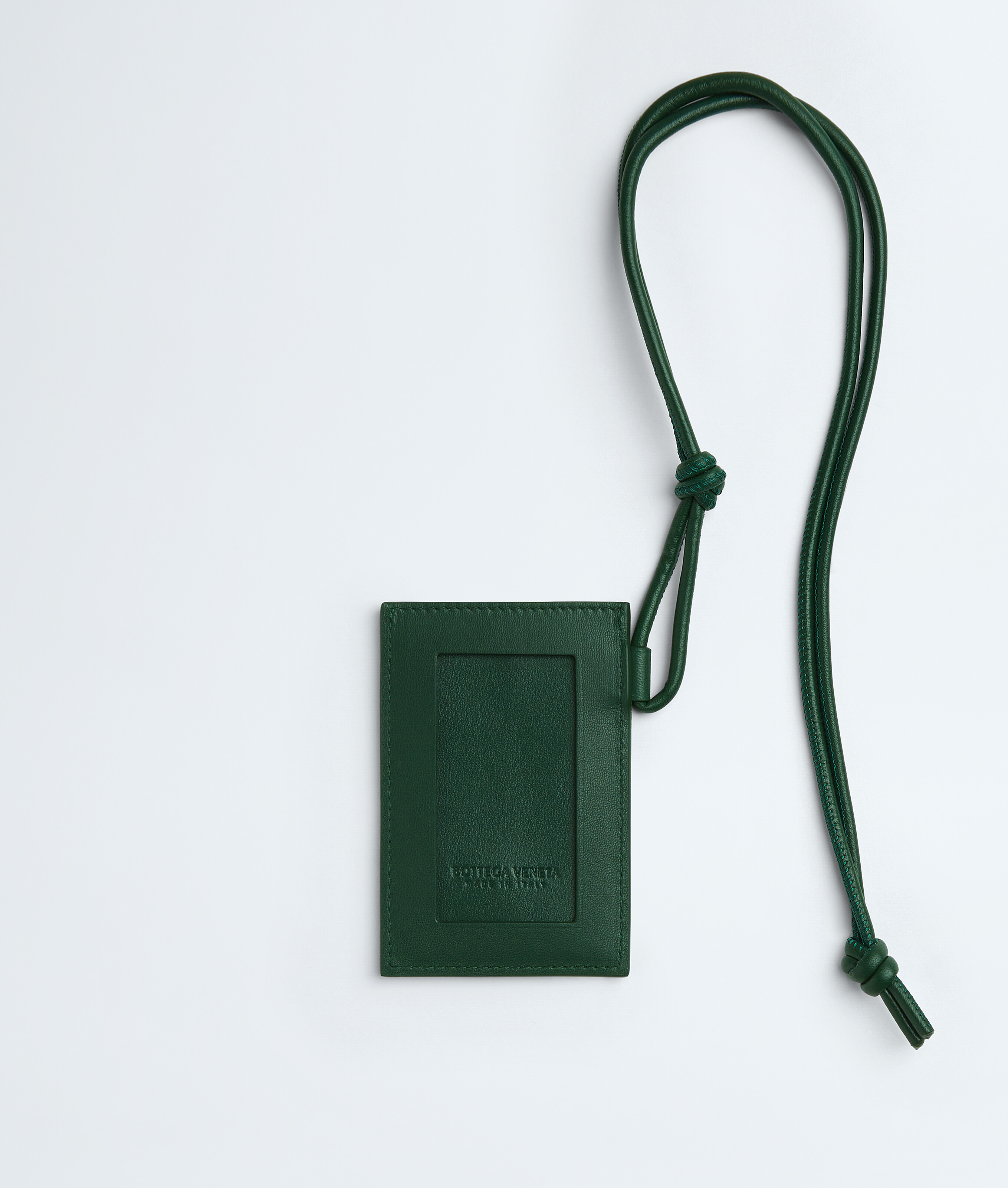 Cassette Badge Holder in Emerald green Bottega Veneta Greece EN - Image 2