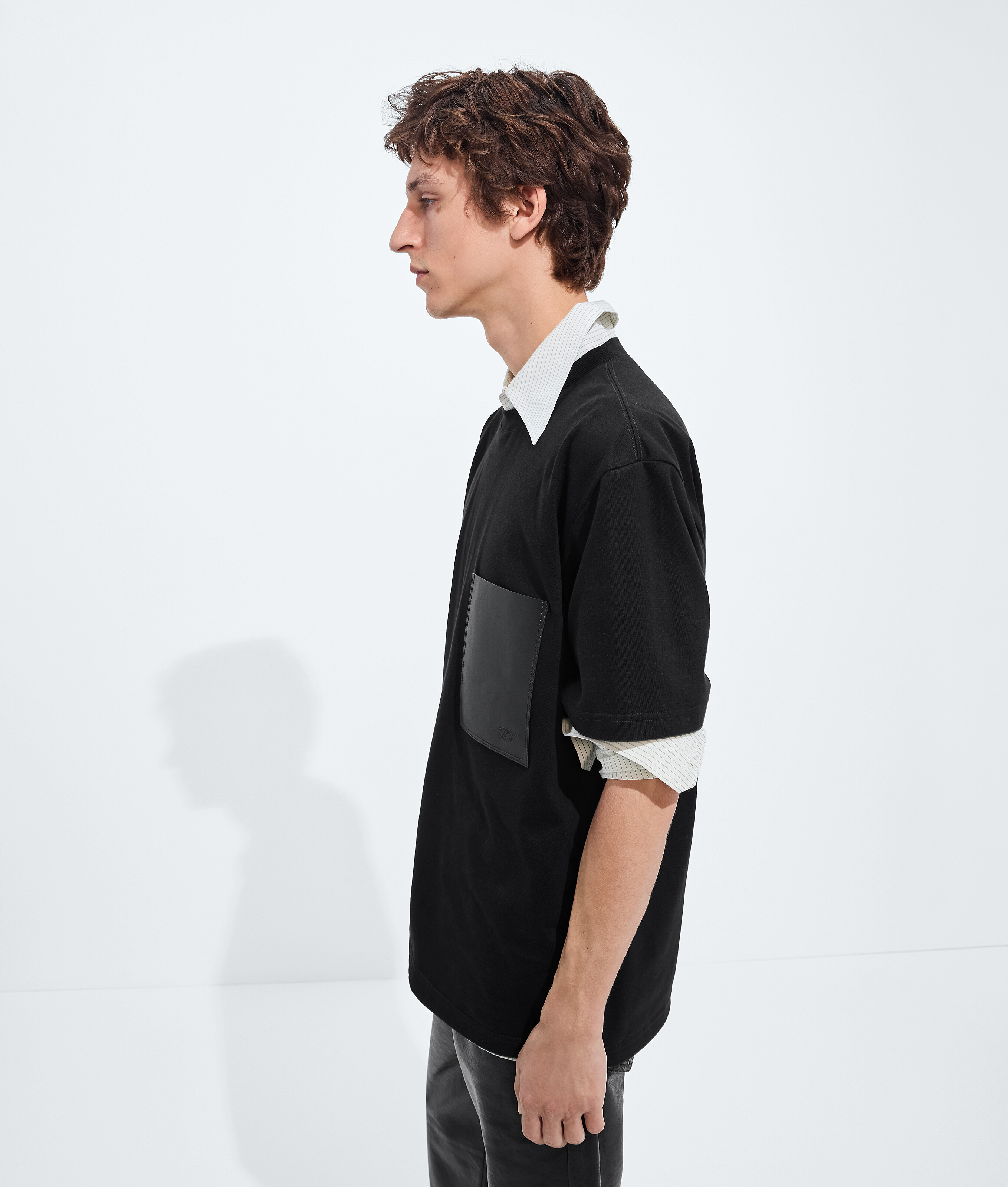 Men's Cotton Jersey T-Shirt in Double black Bottega Veneta Luxembourg EN - Image 2