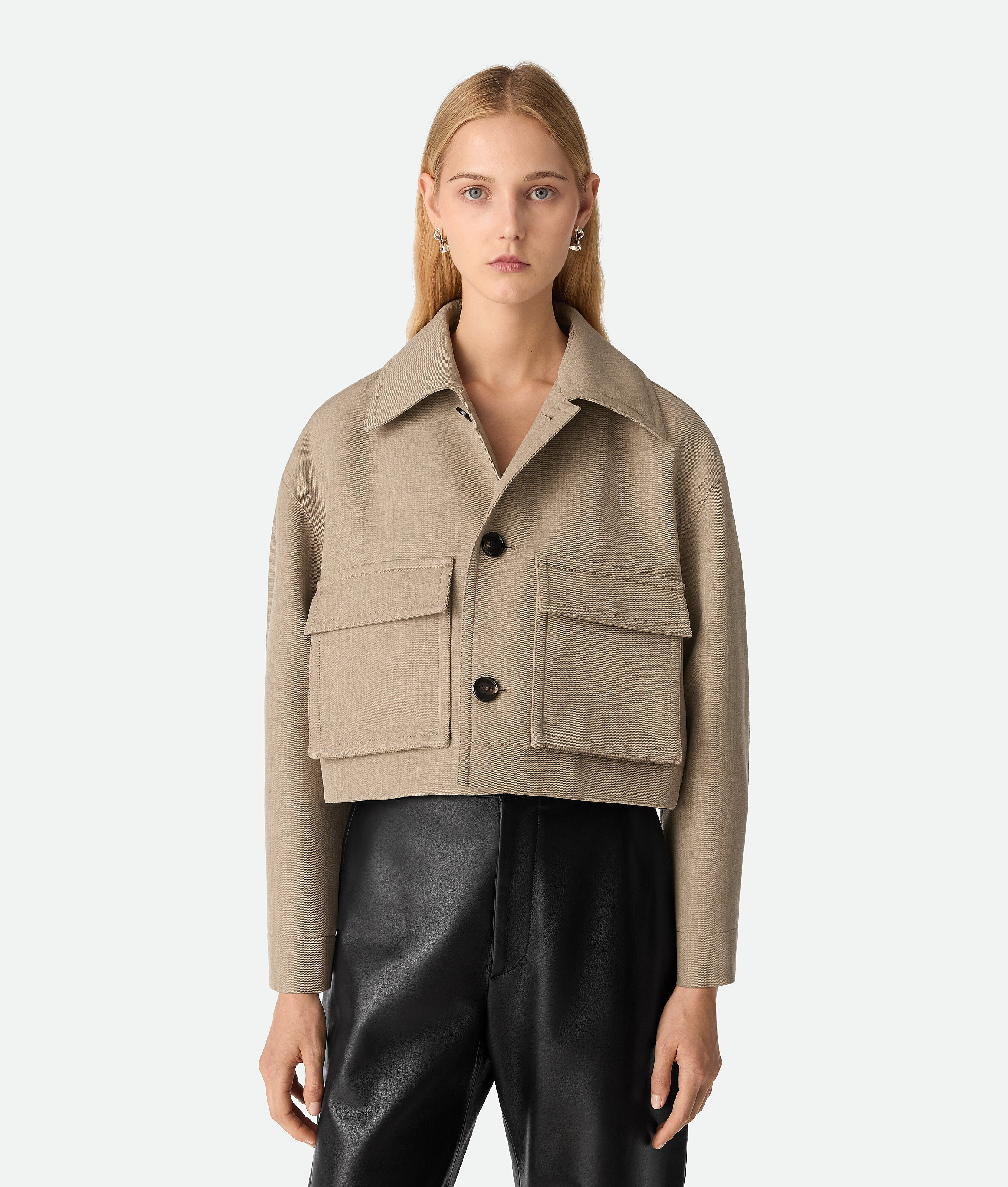 Bottega Veneta Wool Twill Blouson In Neutral