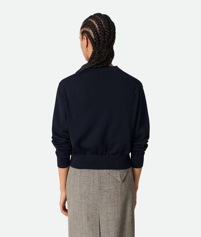 Women's Cotton And Viscose Twinset in Navy Bottega Veneta United States EN - Image 3