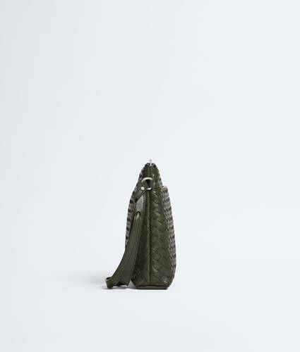 Men's Intrecciato Piccolo Prism Pouch in Bark green/silver Bottega Veneta Italy EN - Image 4