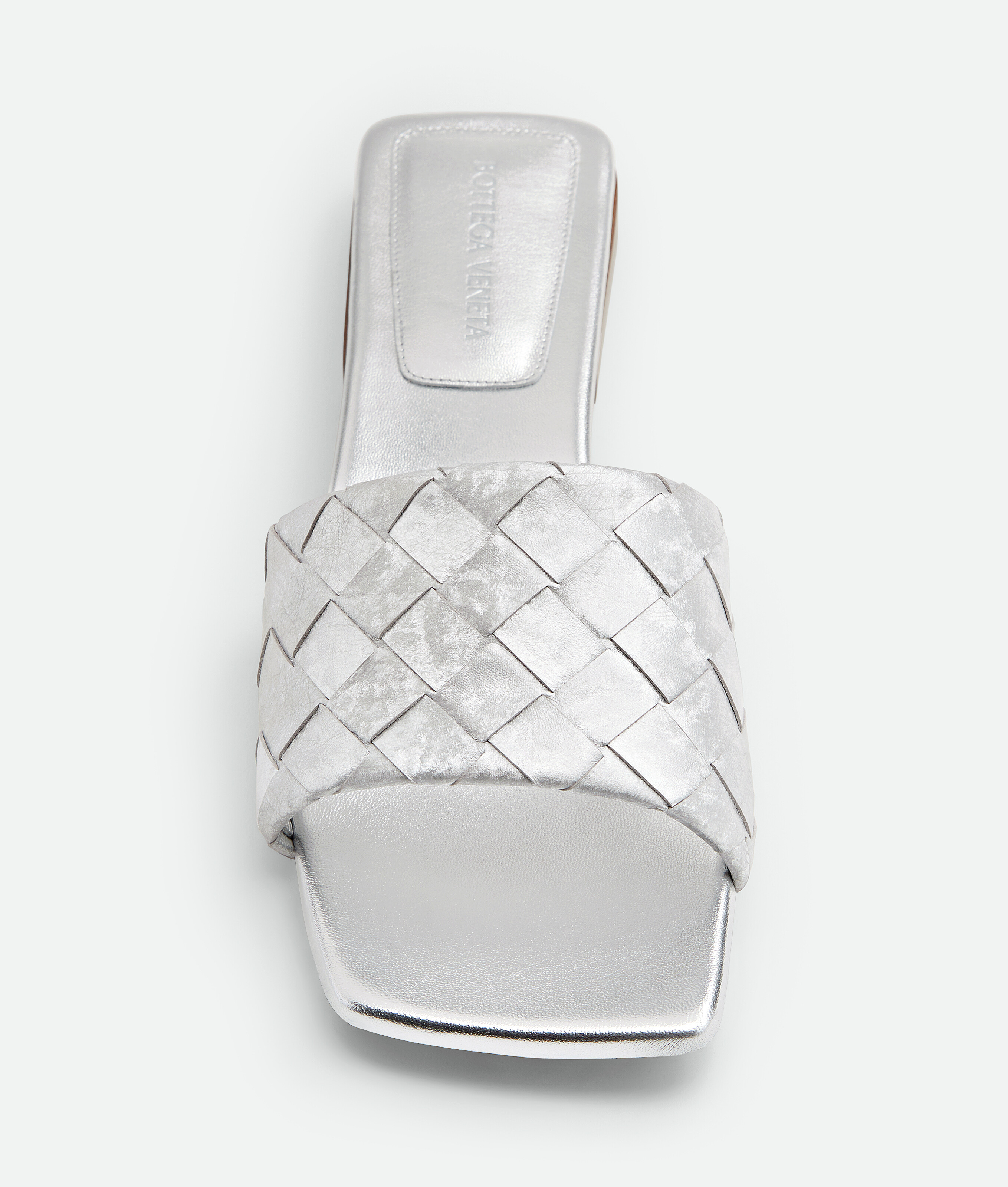 Bottega Veneta Parco Flat Mule In Metallic