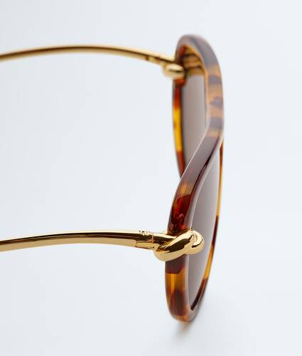 &Oacute;culos de sol Aviator Knot em Havana/brown Bottega Veneta Brasil PT - Image 4