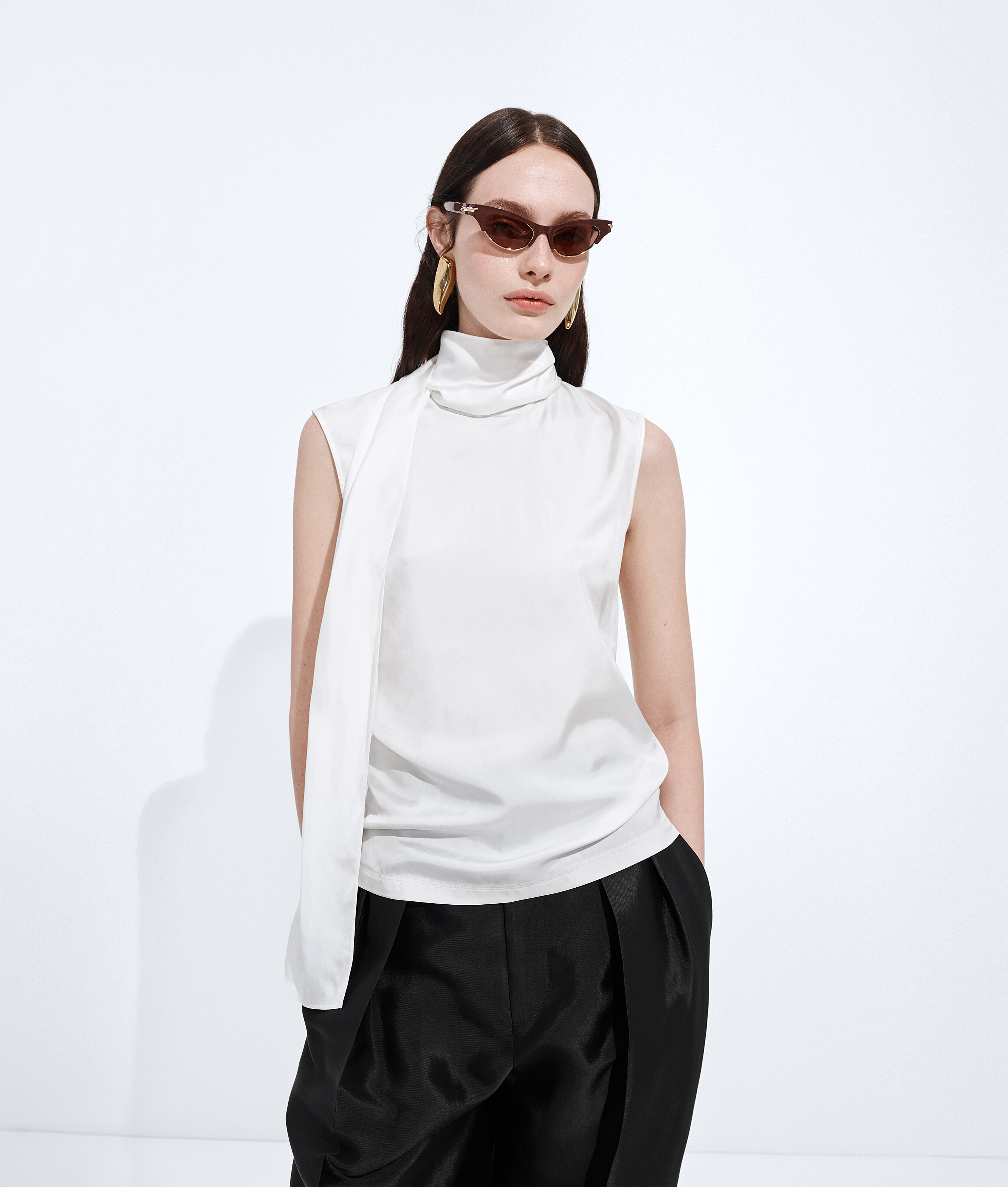 Silk Stretch Satin Top