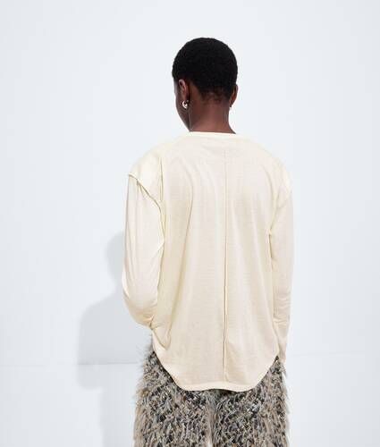 Women's Cotton and Cashmere Jersey T-Shirt in Parchment Bottega Veneta Poland EN - Image 3