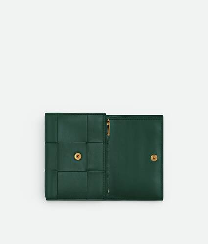 Women's Cassette Tri-Fold Wallet in Emerald green Bottega Veneta United States EN - Image 4