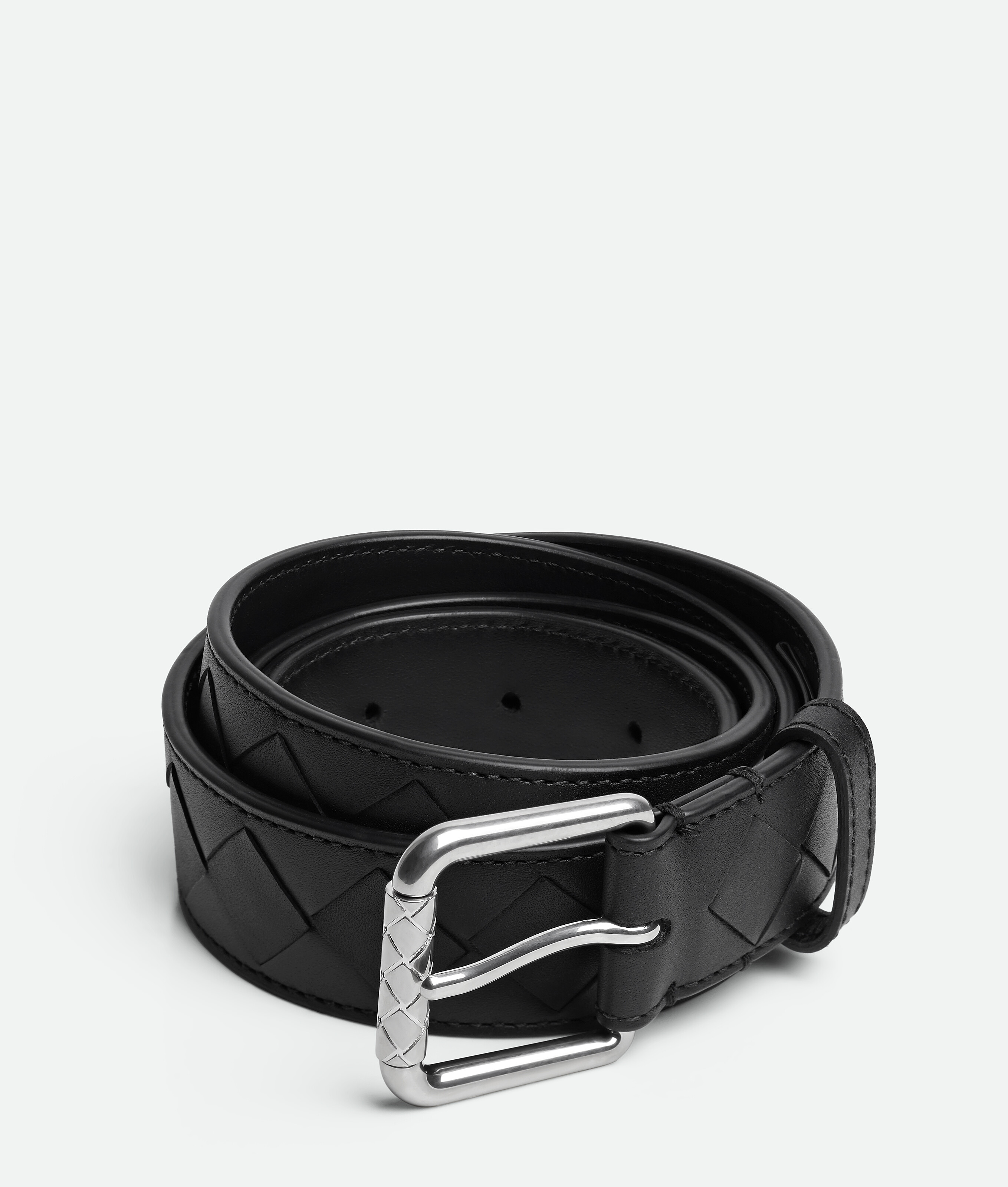 Bottega Veneta Intrecciato Belt - Black - Man - 80
