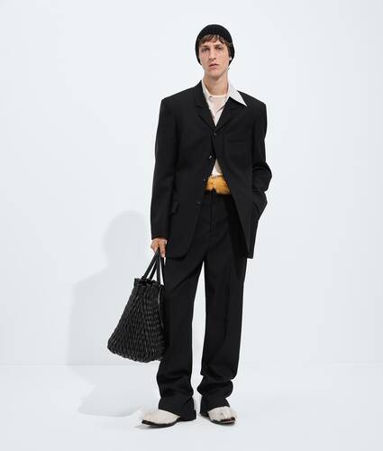 Men's Wool Grain De Poudre Pants in Double black Bottega Veneta Canada EN - Image 1