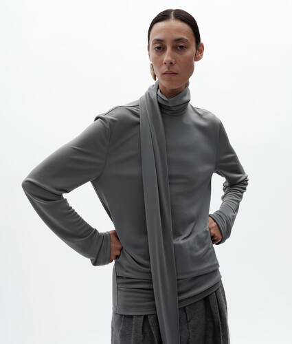 Ela's Blusa em jersey de viscose em Harbor grey Bottega Veneta Brasil PT - Image 1
