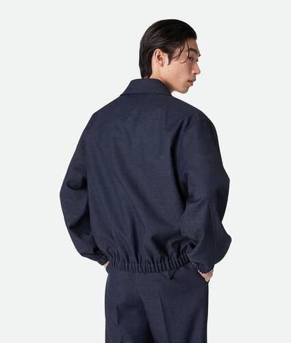Men's Melange Wool Blouson in Dark indigo Bottega Veneta United States EN - Image 3