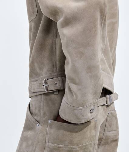 Men's Suede Leather Jacket in Gray seal Bottega Veneta Latvia EN - Image 5