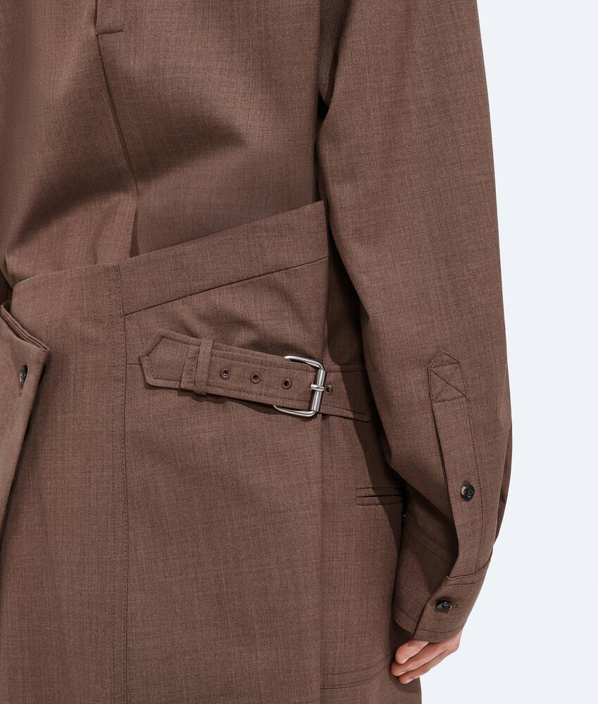 Women's Light Wool Toile Skirt in Camel melange Bottega Veneta Belgium EN - Image 4