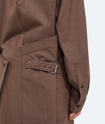 Women's Light Wool Toile Skirt in Camel melange Bottega Veneta Belgium EN - Image 4