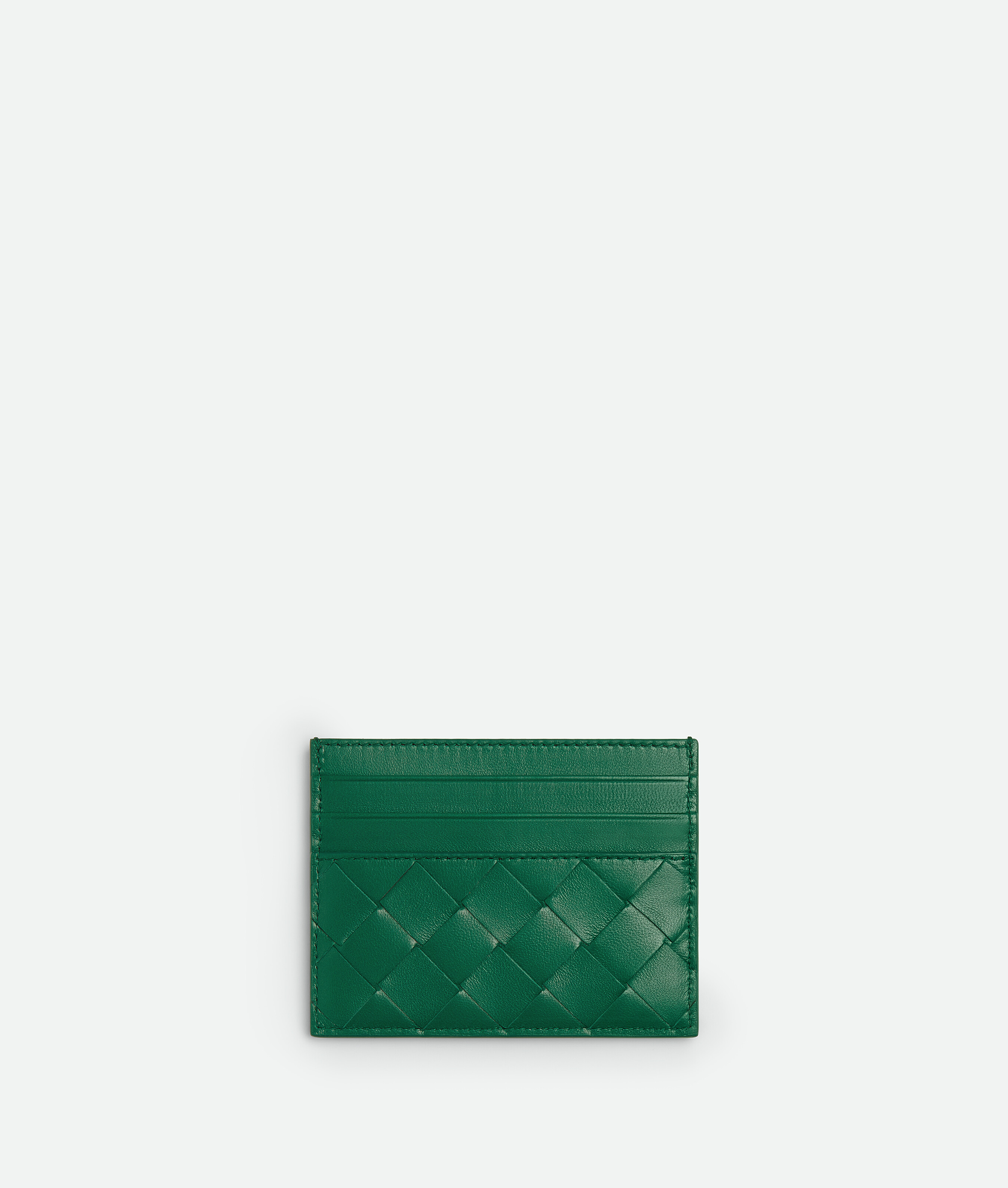 Bottega Veneta Intrecciato Credit Card Case In Green