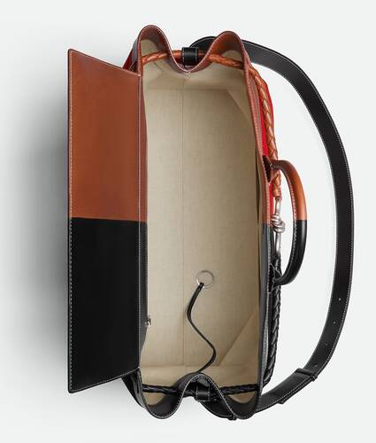 Men's Large Andiamo Voyager in Black/scarlet/light wood Bottega Veneta Canada EN - Image 3