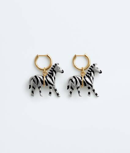 Women's Animal Earrings in White/black Bottega Veneta Spain EN - Image 1