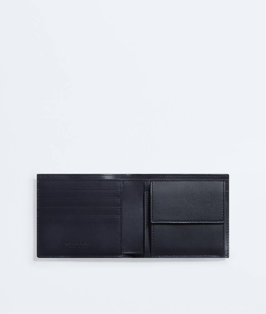 Men's Intrecciato Bi-Fold Wallet with Coin Purse in Midnight/taxi Bottega Veneta France EN - Image 2