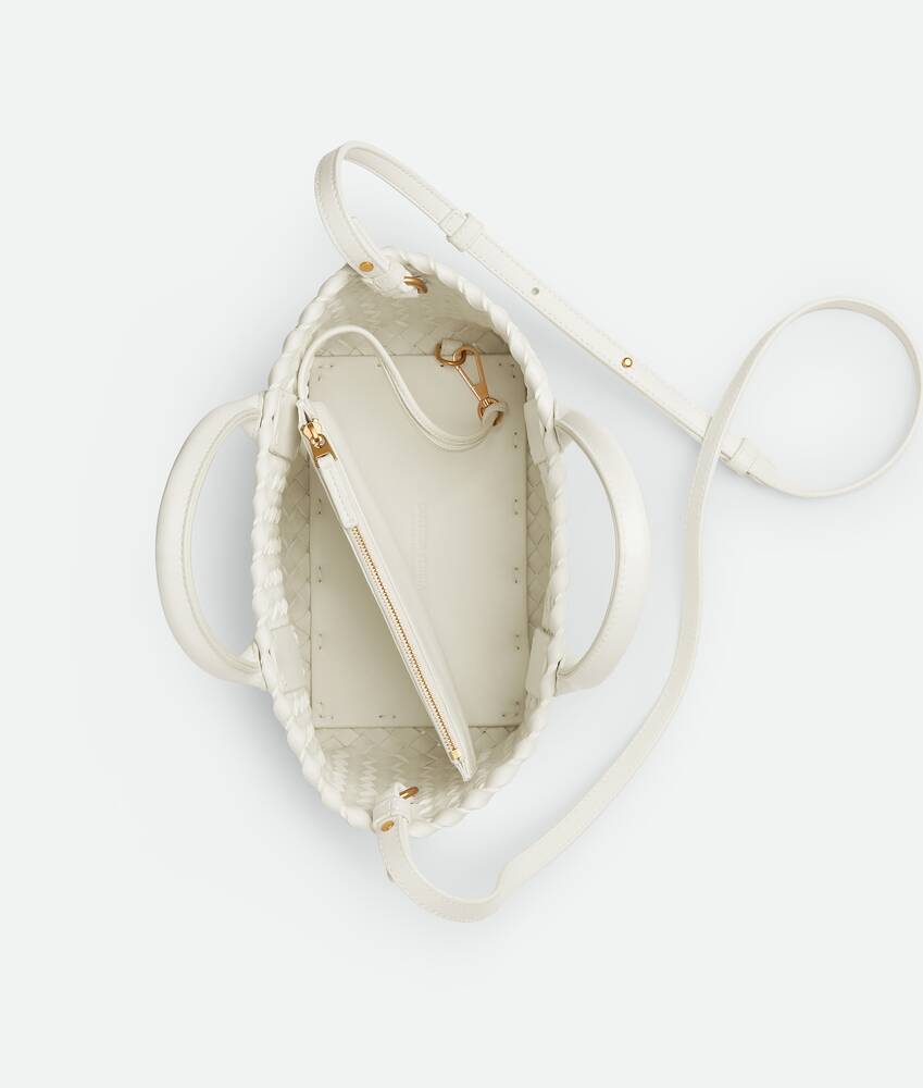 Women's Mini Cabat in White / Vernis Bottega Veneta Brazil EN - Image 3