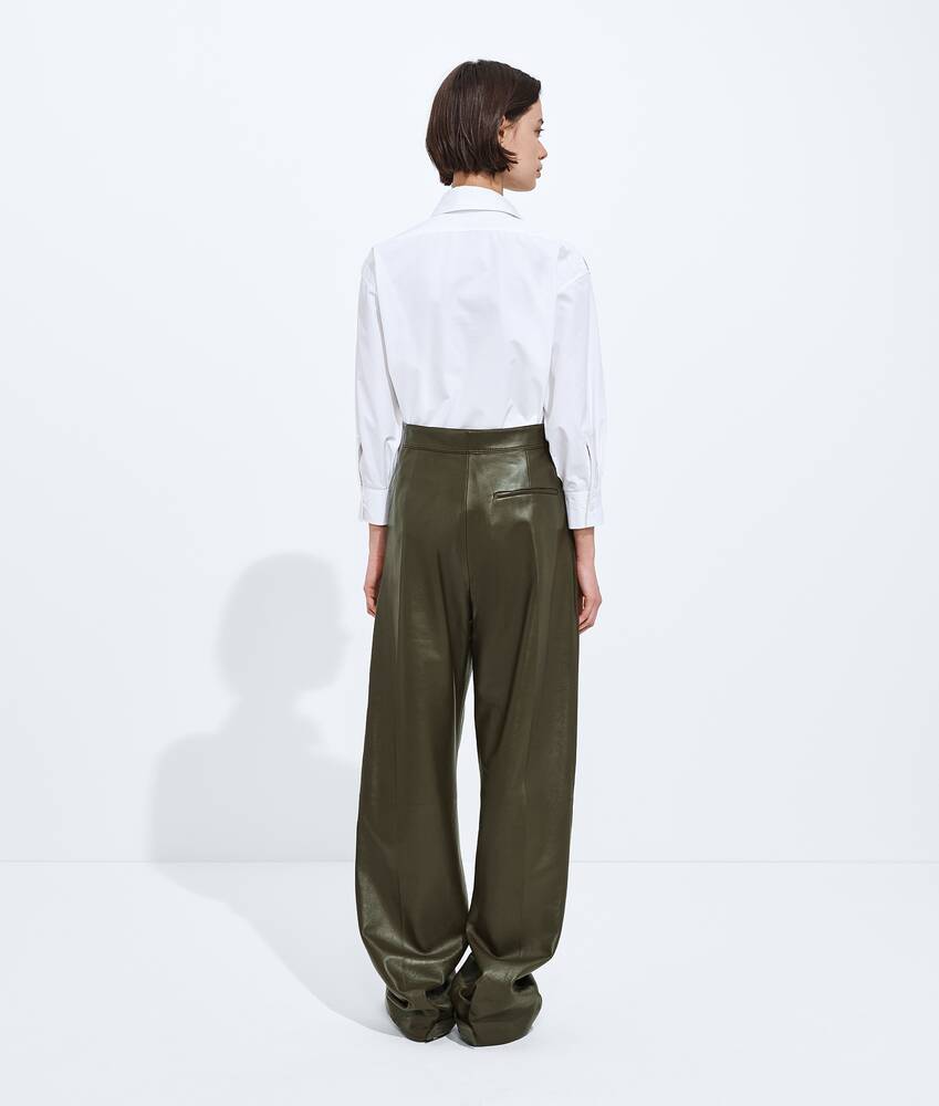 Pantalones de piel brillante para Mujer en Wader green Bottega Veneta Espa&ntilde;a ES - Image 3
