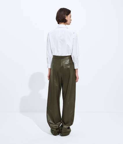 Pantalones de piel brillante para Mujer en Wader green Bottega Veneta Espa&ntilde;a ES - Image 3