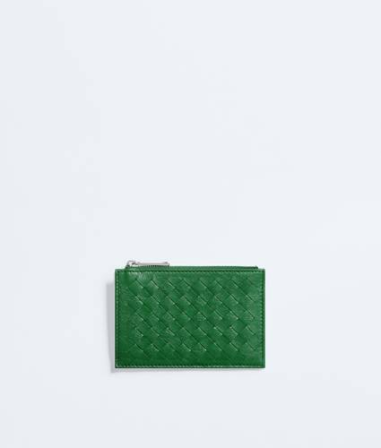Men's Woven Mycelium Zipped Card Case  in Shamrock Bottega Veneta Croatia EN - Image 1