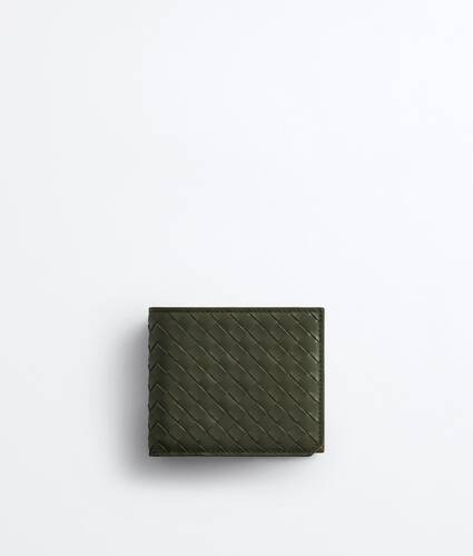 Men's Intrecciato Piccolo Bi-Fold Wallet with Coin Purse in Bark green/olive oil Bottega Veneta Hong Kong SAR China EN - Image 1