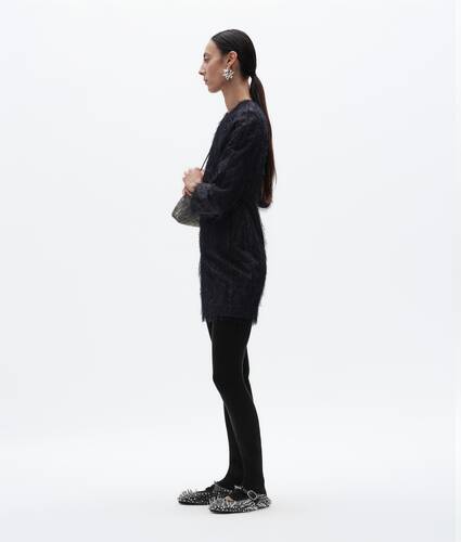 Women's Viscose and Silk Fil Coupé Dress in Midnight blue Bottega Veneta Singapore EN - Image 2