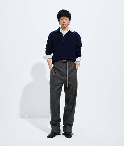 Men's Wool Polo Sweater in Midnight blue Bottega Veneta Canada EN - Image 1