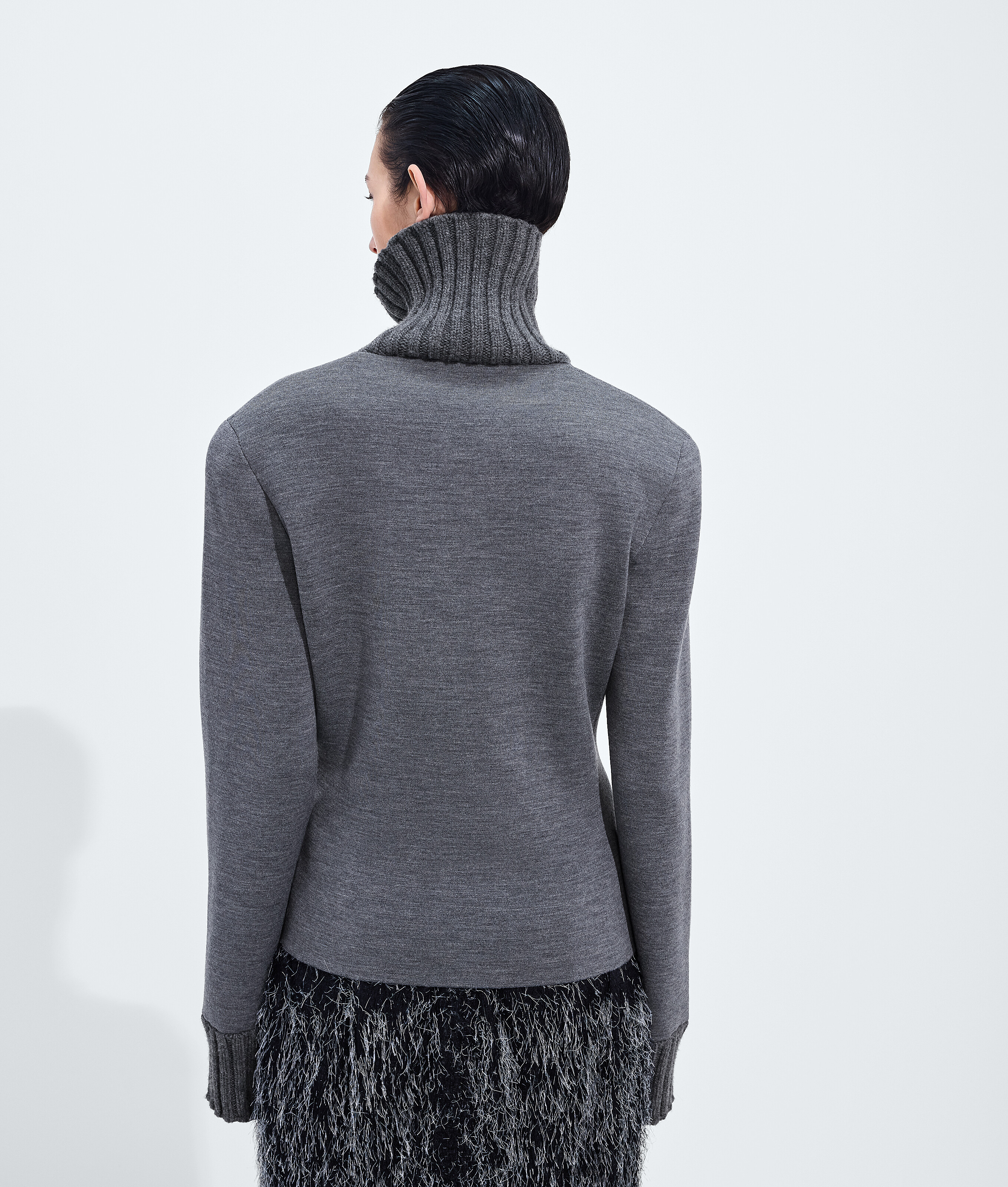 Women's Double Wool Sweater in Thunder Bottega Veneta Luxembourg EN - Image 3