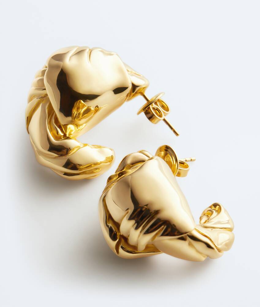 Ela's Brincos m&eacute;dio Knot em Yellow gold Bottega Veneta Brasil PT - Image 3